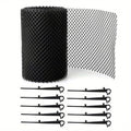 2-Pack Plastic Gutter Guard Mesh Roll 6” x 20Ft Rain Gutter Leaf Guard-Stop Clogged Gutters-with in total 20 Clip Fixed Hooks.DIY Gutter Protection.