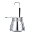 Single Spout Mocha Pot, Stainless Steel Espresso Maker Coffee Pot Lightweight Cafe Maker Portable Outdoor Camping Brewed Coffee Cup for All Electric Ceramic Gas Stovetops(50ml)