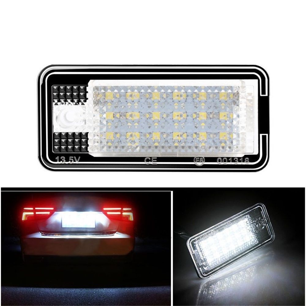 2x LED Licence Plate Lights 6500K White for Audi A3 A4 A6 A8 Q7 S3 S4 RS4