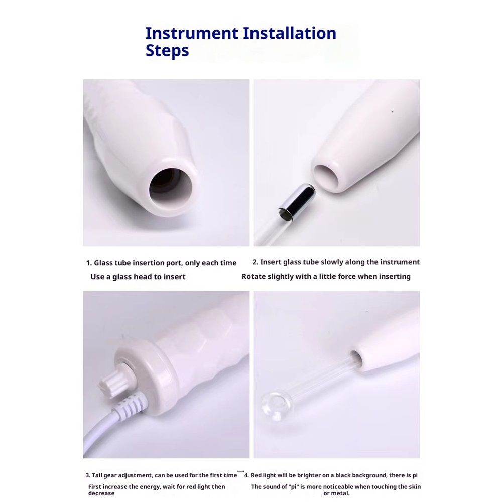 High Frequency Facial Machine - Portable Handheld High Frequency Facial Skin Wand Machine with 4 Different Tubes