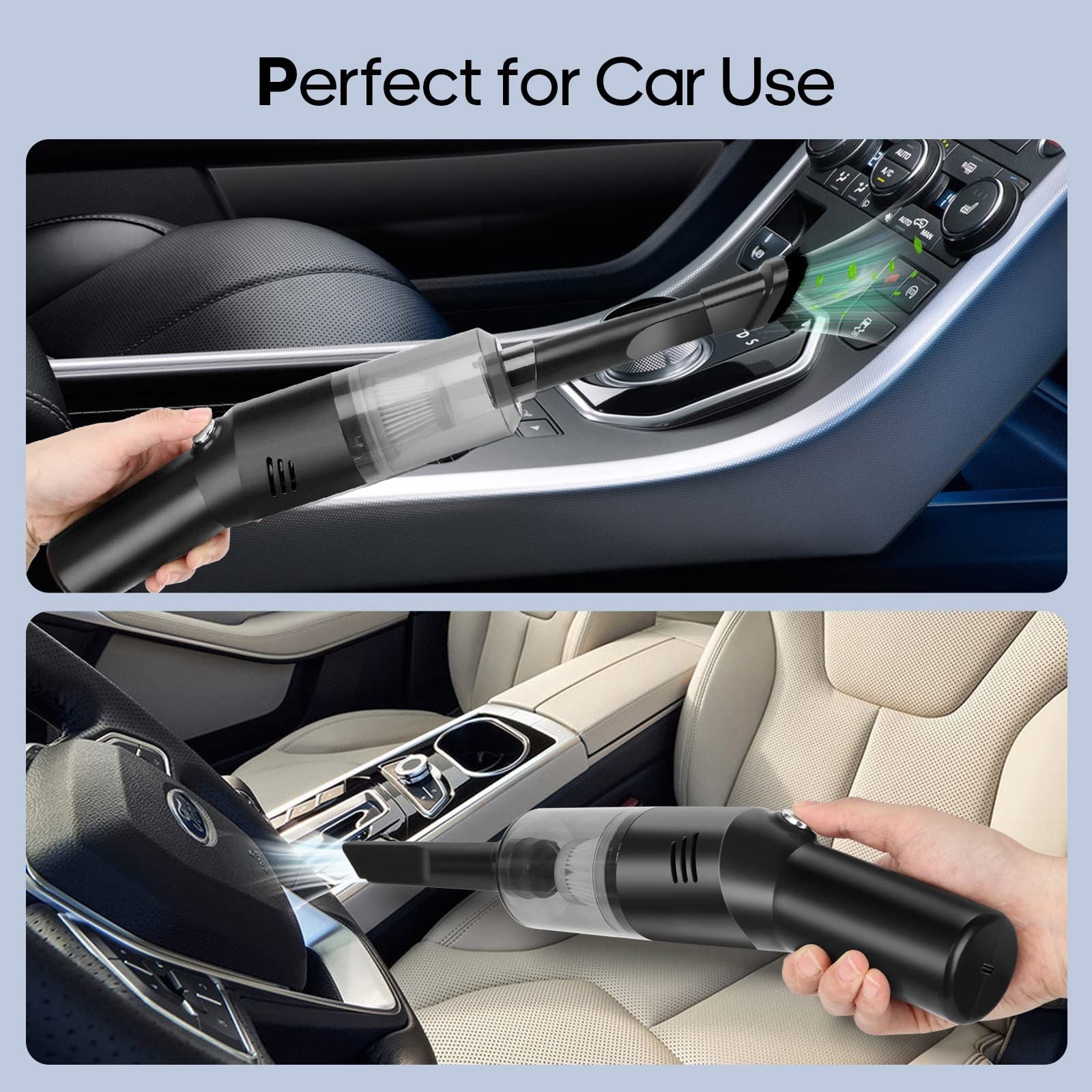 Wireless Mini Car Vacuum Cleaner(400g) Portable Rechargeable,Handheld Vacuums, Mini but Mighty Dust Busters Cordless Rechargeable,Hand Held Vac for Car/Desk /black