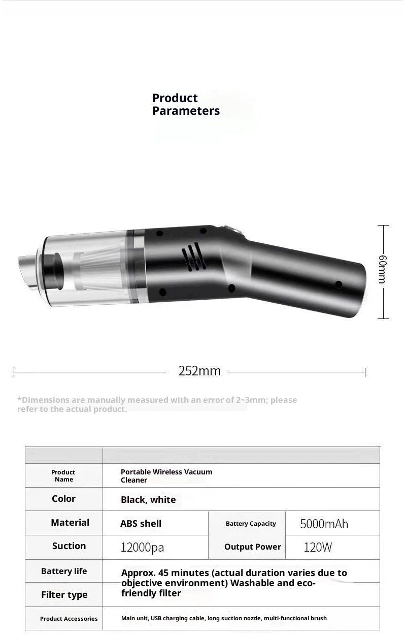Wireless Mini Car Vacuum Cleaner(400g) Portable Rechargeable,Handheld Vacuums, Mini but Mighty Dust Busters Cordless Rechargeable,Hand Held Vac for Car/Desk /black