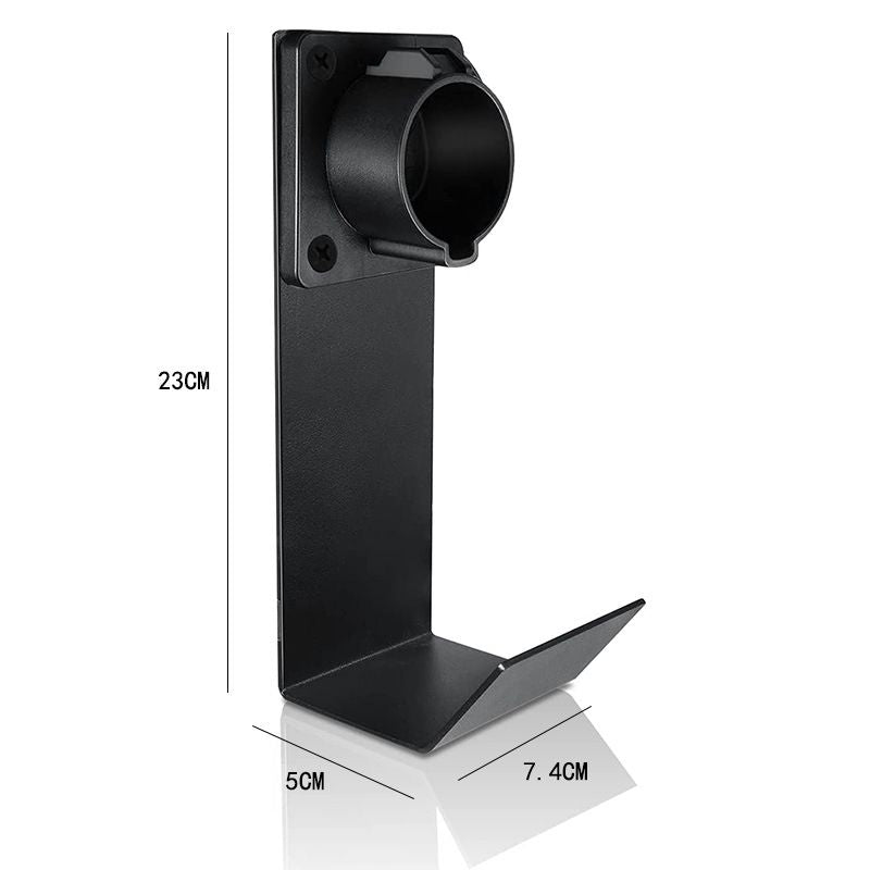 Electric Vehicle Charger Nozzle Holster Dock & J-Hook for Cable Management - Tesla Charger Cord Organizer Compatible with Mobile Connector & Wall Connector，7.4*5*23cmThe packaging includes a base, a hook, four screws, and four expansion wires， J1772 model