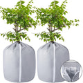 2-Pack Plant Pot Covers for Winter Freeze Protection - Frost Protection Cover for Outdoor Plants & Shrubs (grey)