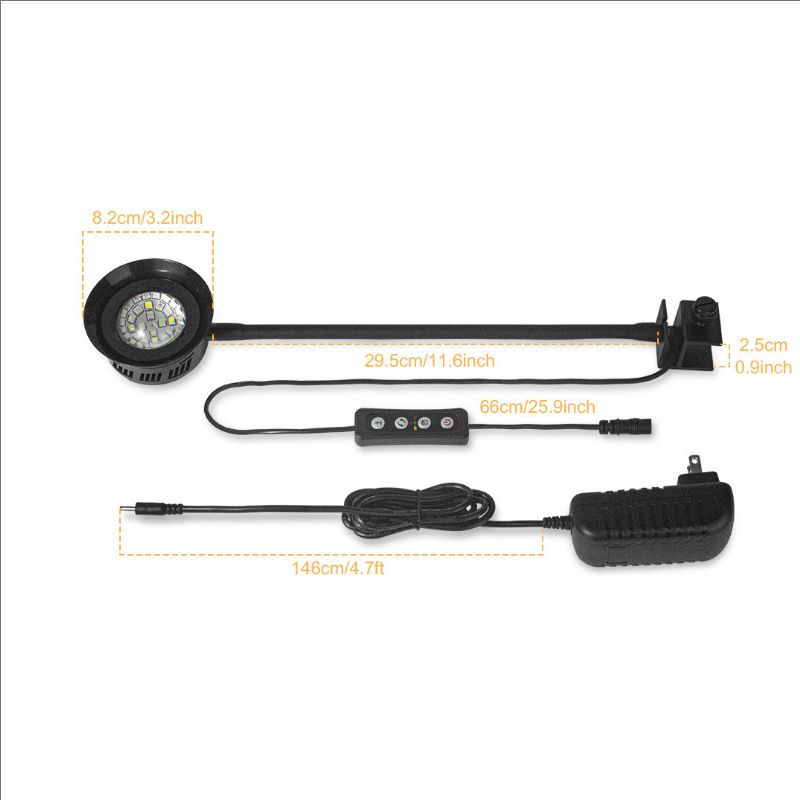 30 Watts Aquarium LED Reef Light, Dimmable Full Spectrum Marine LED Fish Tank Light Saltwater Nano Aquarium Lighting