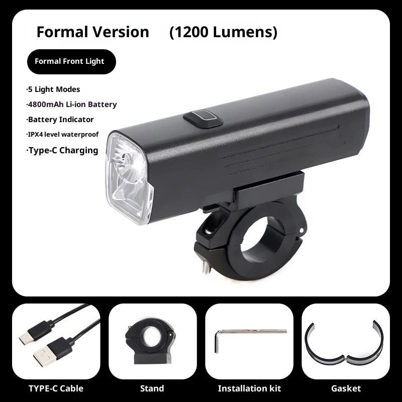 1200 Lumens Bike Light for Night Riding, USB-C Rechargeable Bike Headlight, Aluminium Alloy Waterproof Bike Front Light,LED Bike Light