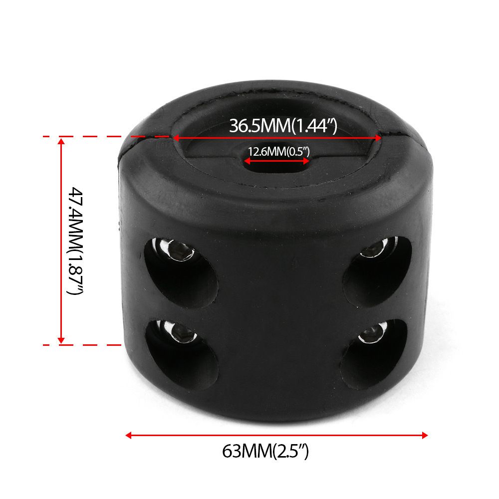 Winch Cable Hook Stopper, Rubber Winch Stopper for Wire & Synthetic Rope, with Stainless Steel Screws and Nuts Allen Wrench, (2-Pack black)