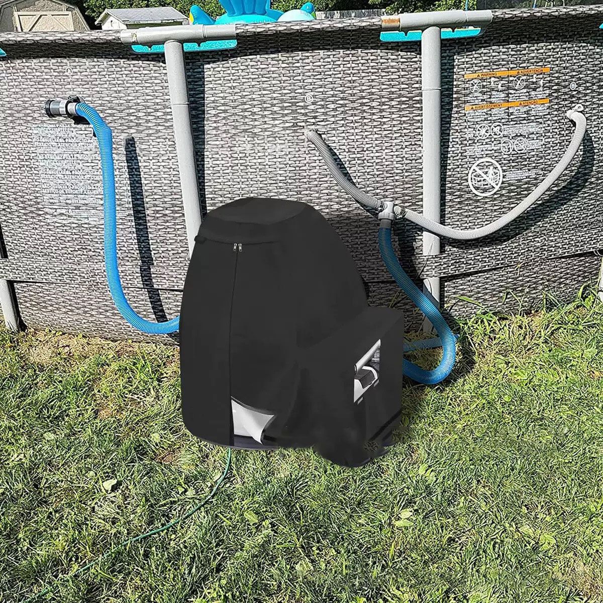 Sand Filter Pump Cover,Waterproof Anti-UV Above Ground Pool Pump Cover,Suitable for Most Popular Brands Sand Filter on Market (Black)