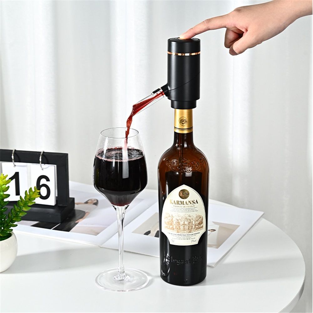 3-in-1 Electric Wine Aerator & Decanter Set with Stand Base - Automatic Pump Dispenser, Retractable Tube, and Built-in Pourer, Ideal Gift for Wine Lovers