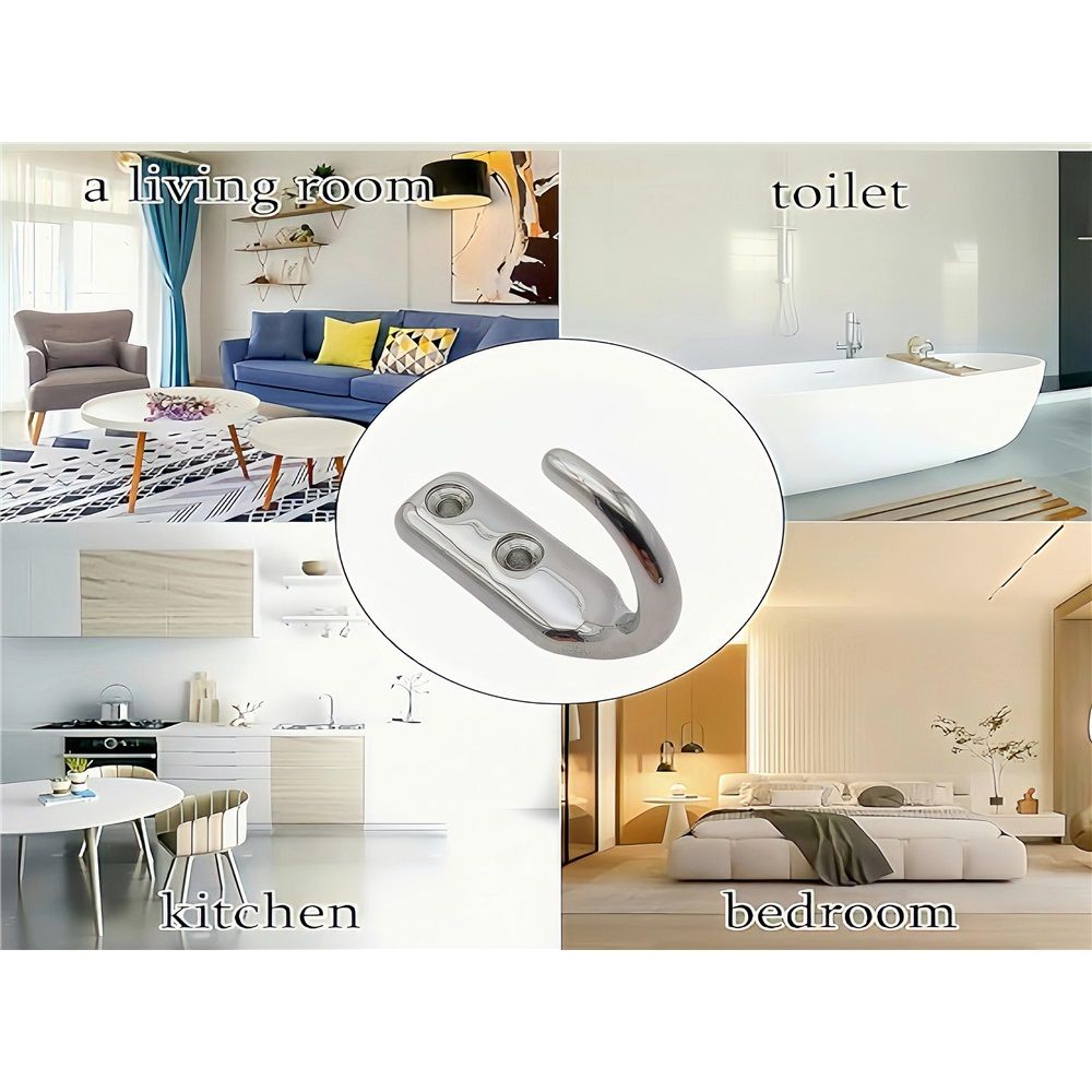 Heavy Duty Stainless Steel 316 Wall Hooks, Marine Grade Wall Hanger Key Hook Wall Mounted Coat Hook Hanging Garage Hook Storage Hooks Screw Utility Hooks (6Pack)