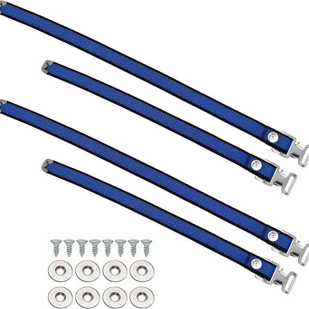 4PCS Drywall Stilts Straps, Adjustable Drywall Foot Band Straps Kit,Replacement Part for Stilts, 4 Shoe Straps + 8 Screws + 8 Spacers, Blue