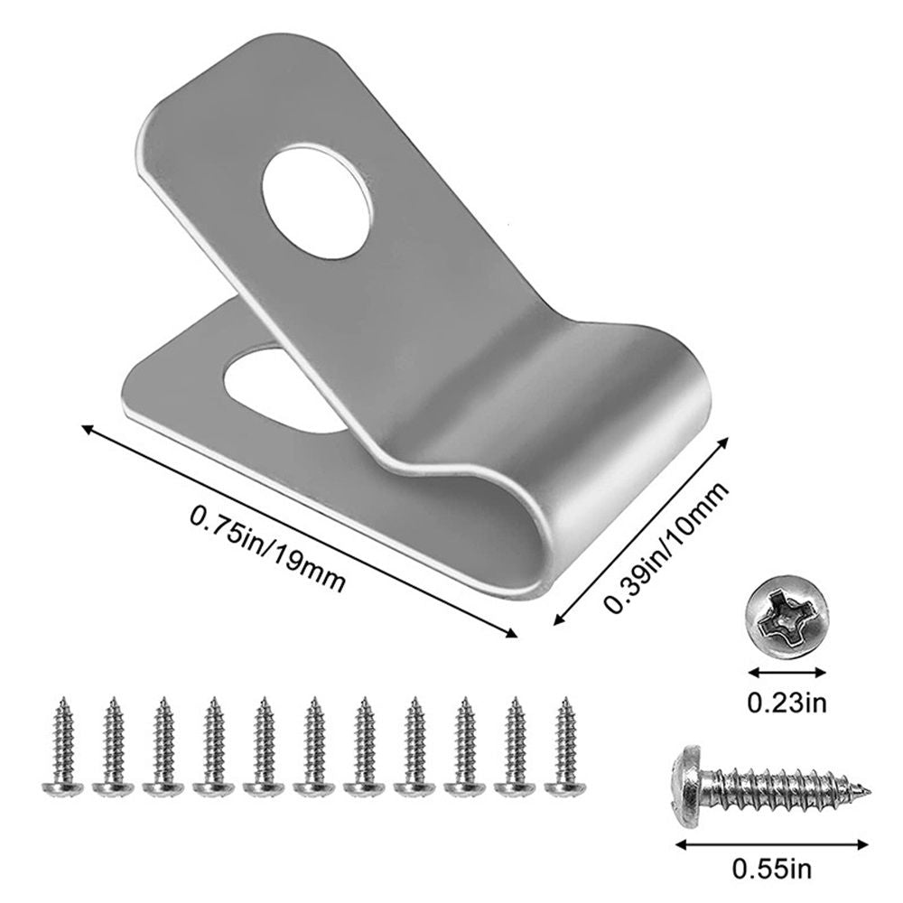 200 Pcs Fence Wire Clamps Stainless Steel Fencing Mounting Clips with 220 Pcs Stainless Steel Screws for Gauge Welded Wire to Wood, Metal or Vinyl Fenc0