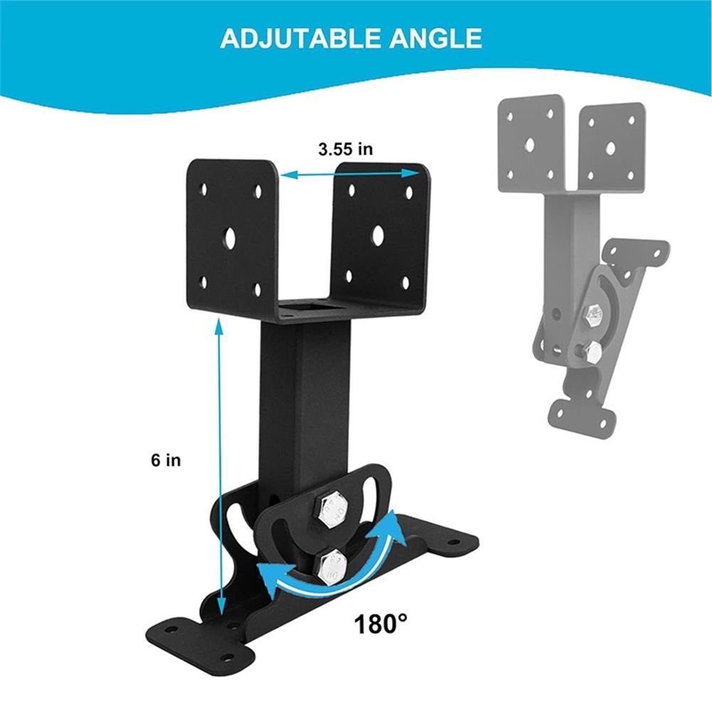 Roof Riser Brackets Kit Adjustable Pergola Roof Riser Beam Brackets Heavy Duty Roof Beam Mount Brackets Wood Post,Black