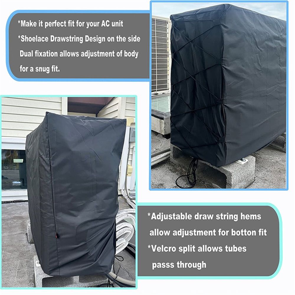 Mini Split Cover - Large Condenser Covers for Outside Unit, 210D Oxford Fabric Heavy Duty Rectangle Air Conditioner Outdoor Compressor Cover