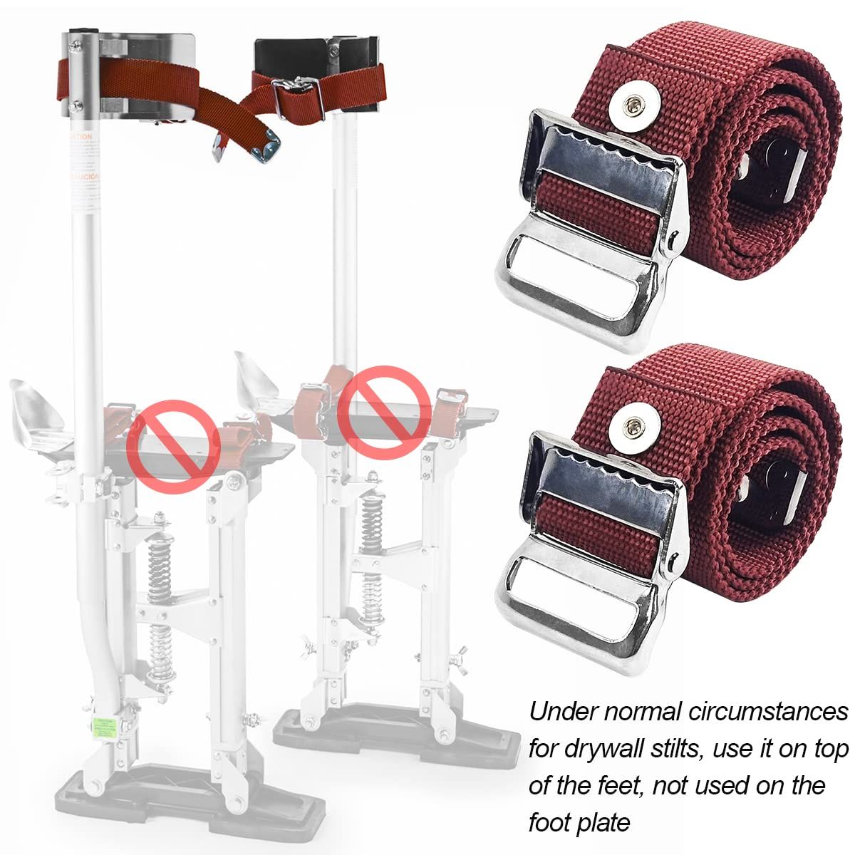 2PCS Drywall Stilts Leg Band Straps, Drywall Stilt Replacement Part Stilts Straps, Nylon Adjustable Leg Fixation Strap Kit, for Street Performance, Home Improvement