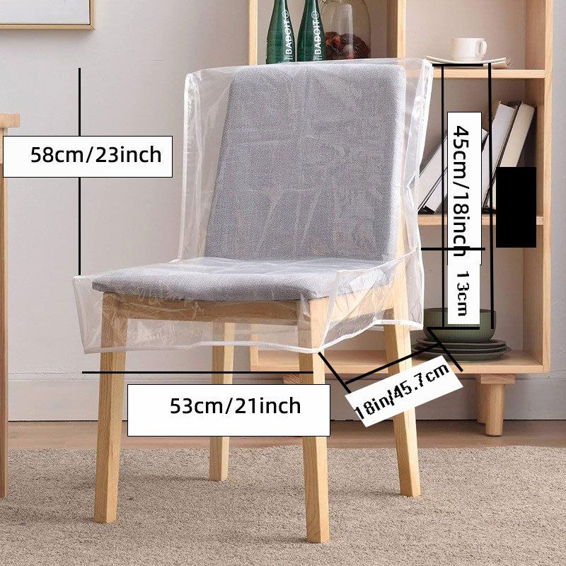 Plastic Chair Covers for Dining Room, Waterproof PVC Clear Seat Protector With Backrests, Protect From Stains, Spills, Scratches and Dust (4Pack)