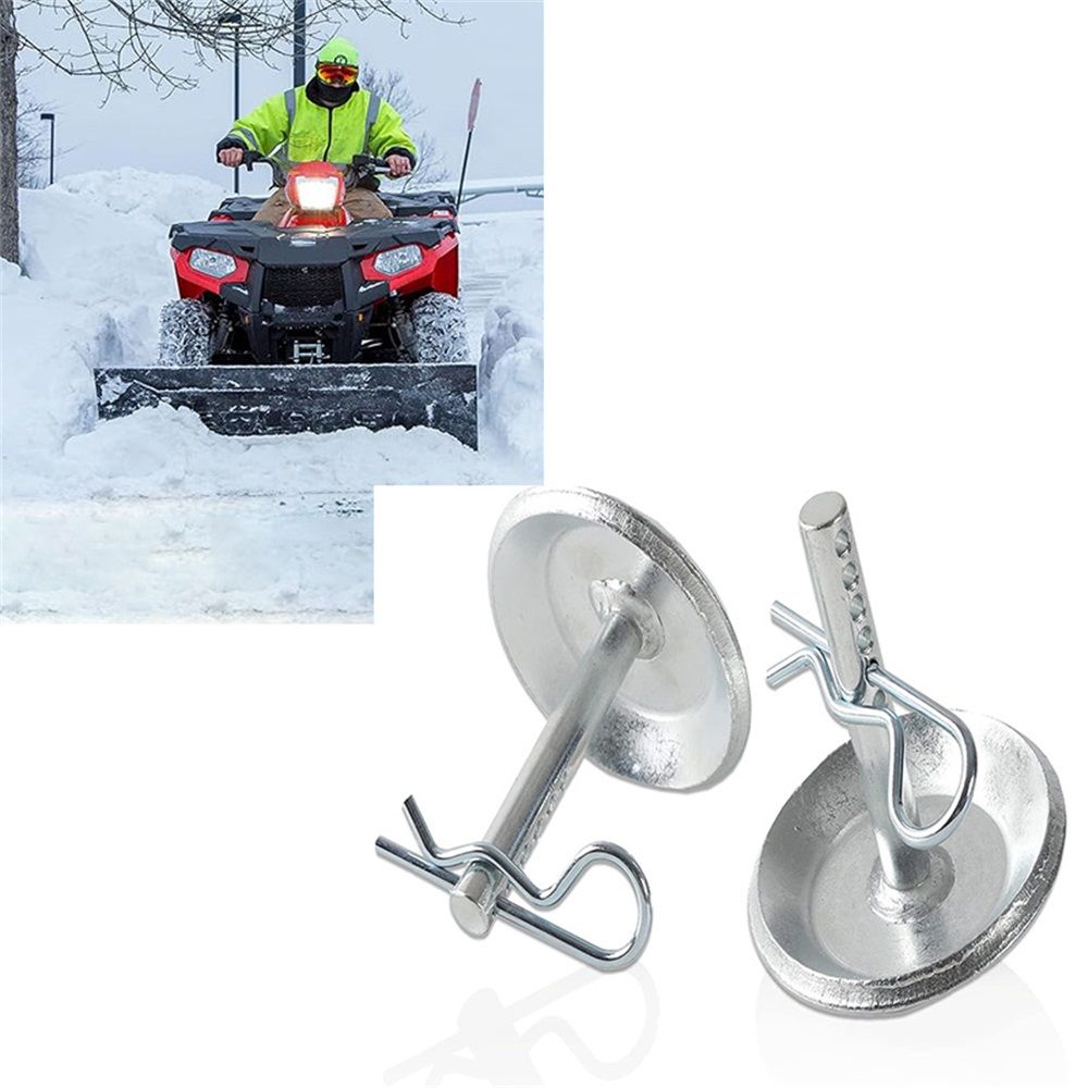 (2-Pack) Replacement Snow Plow Skid Shoes -  Hardened Steel Snow Plow Non-Slip Base - with Quick-Release Cotter Pins