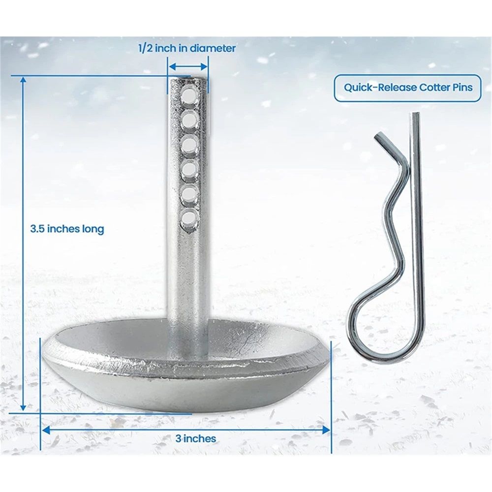 (2-Pack) Replacement Snow Plow Skid Shoes -  Hardened Steel Snow Plow Non-Slip Base - with Quick-Release Cotter Pins