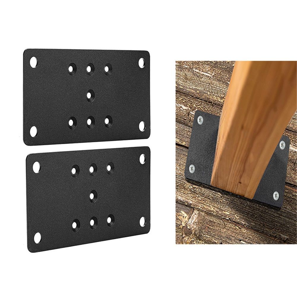 2-Pack 6.5*3.5in Post Anchor Plates - Ideal for Deck Railing, Wood Fence, Post Base, Fence Post