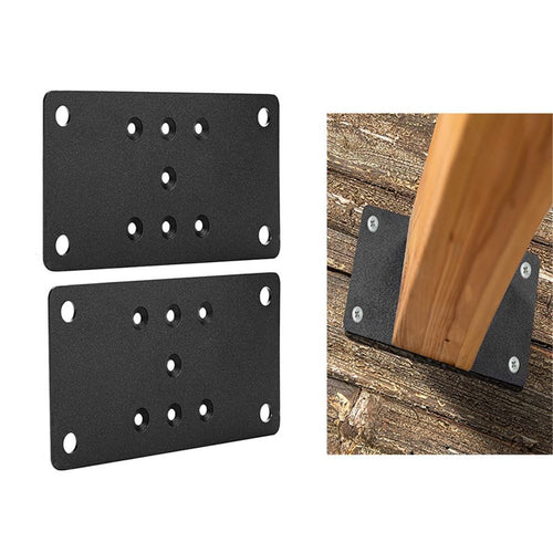 2-Pack 6.5*3.5in Post Anchor Plates - Ideal for Deck Railing, Wood Fence, Post Base, Fence Post