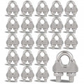40 PCS 1/4" Stainless Steel Wire Rope Cable Clip Clamp M6 Wire Rope Clamp Wire Rope Cable Clip Clamp U Bolt Saddle Fastener