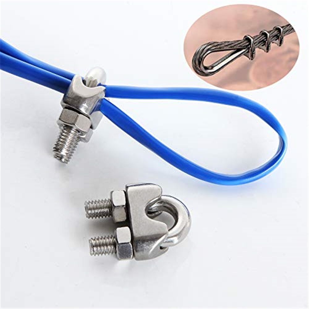 40 PCS 1/4" Stainless Steel Wire Rope Cable Clip Clamp M6 Wire Rope Clamp Wire Rope Cable Clip Clamp U Bolt Saddle Fastener