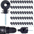 50 Pcs Black Electric Fence Insulator Screw-in Insulator Fence Ring Post Wood Post Insulator and 1 Pc Free Insulator Socket Tool (Grid System Accessories for Animal Husbandry Electronic)