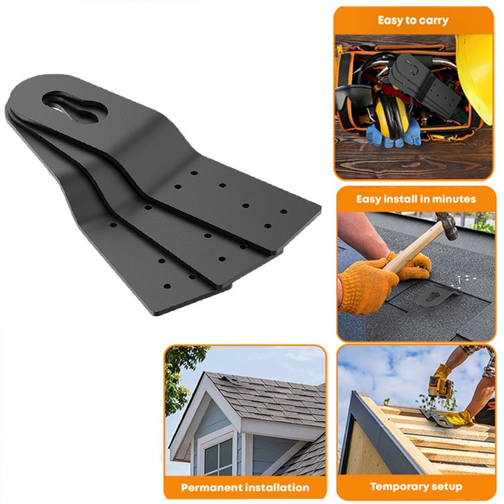 Roof Safety Anchor Hitch Clip,Roof Anchors For Fall Protection Connects To Wood Surfaces,Permanent Roof Anchor Use With Roofing Harness, Safety Ropes And Other Roof Safety Equipment (Black-3 Pcs)