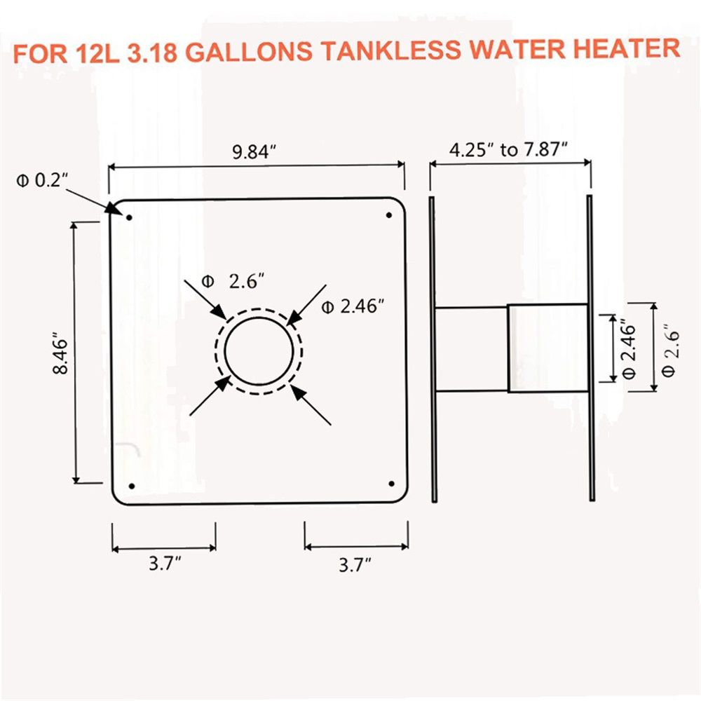 2.36'' Stainless Steel Vent Wall Thimble for Indoor Gas Water Heater Thickening Stainless Steel Vent Wall Thimble,for Indoor Gas Tankless Water Heater,Ideal for Home Heating and Bathroom Setups