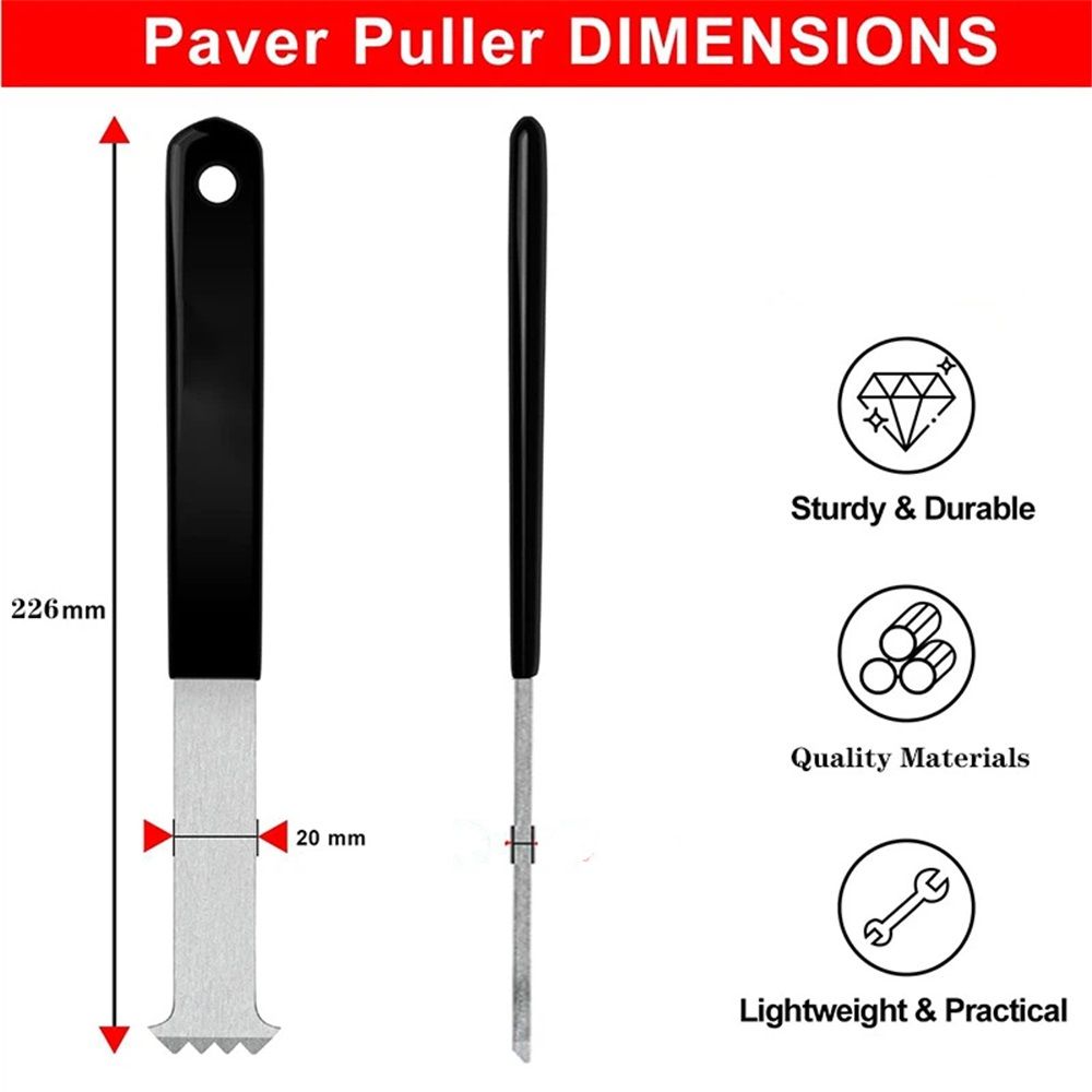 2 set Heavy Duty Paver Puller Tool - Dual Joint Scraper with Micro Teeth & Non-Slip Grip for Brick Removal, Perfect for Garden/Lawn/Patio Tile & Block Replacement