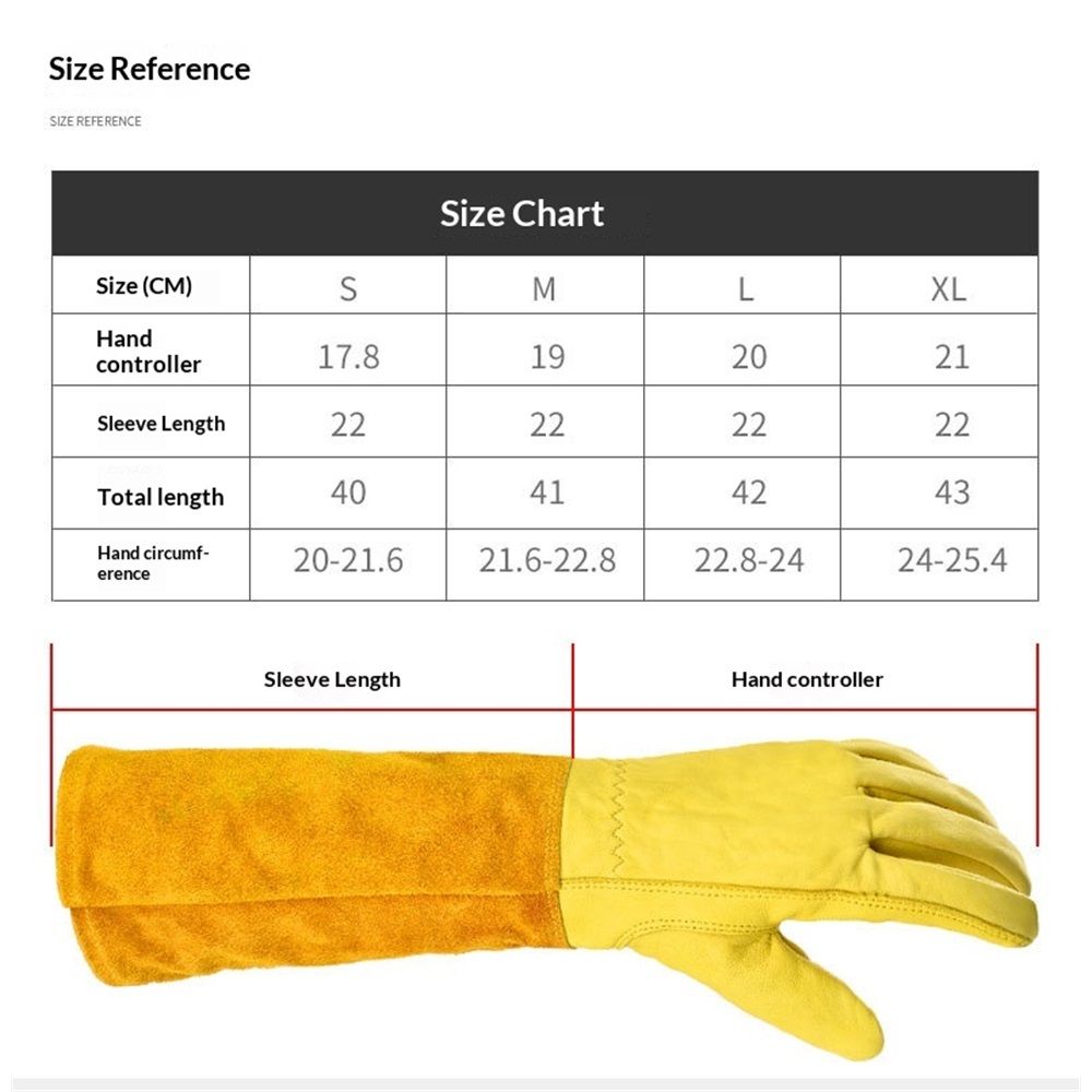 Long Gardening Gloves, Leather Thorn Proof Rose Pruning Glove for Men & Women, Great Gift for Gardener（XL）