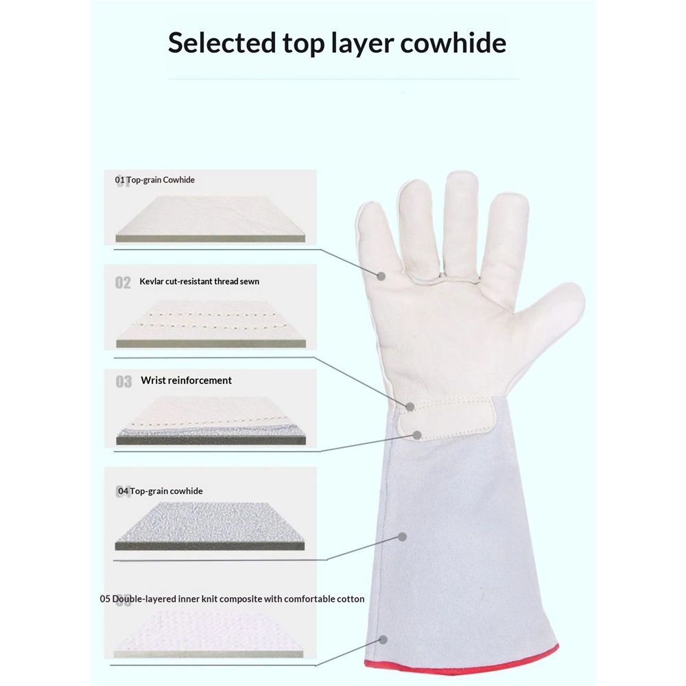 Cryogenic Gloves 14.2"/36cm Long Mid-arm LN2 Protective Gloves for Liquid Nitrogen/Dry Ice/Cold Storage
