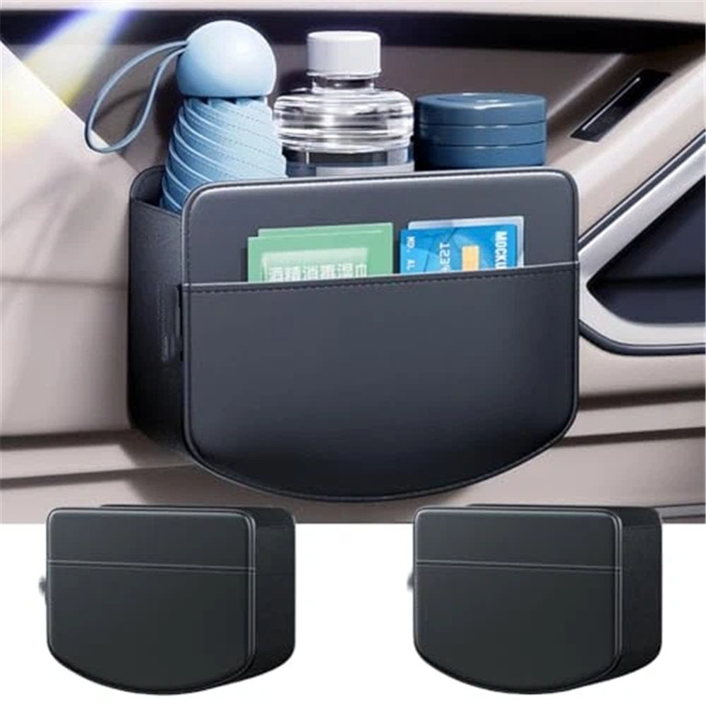 2Pcs Multifunctional Car Storage Box,Trash Can, Auto Door Side Organizer,Large Capacity Storage Bag,Foldable Back Seat Storage Pocket, Car Accessories Organizer Box(Style B)