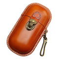 Handmade Leather Eyeglass Case Hard Shell Retro Men And Women Sunglasses Nearsighted Glasses Hooks Protection Box.（oniy box）
