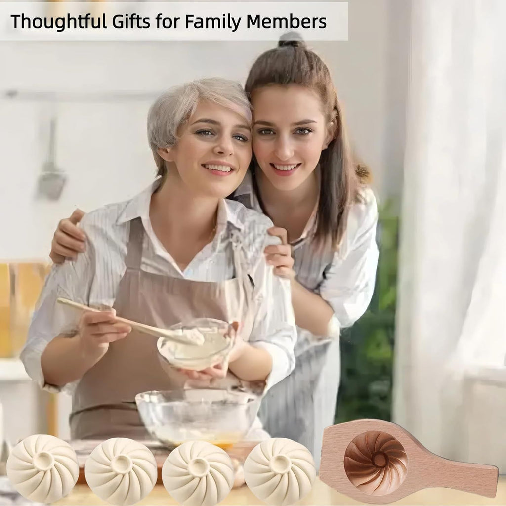 Wooden Bao Bun Maker,Baozi Maker Machine,Wooden Steam Bun Mold,This Kitchen Appliances And Gadgets Is the Best Gift for Asian Food Enthusiasts And Dumpling Maker (Ordinary Steamed Buns)