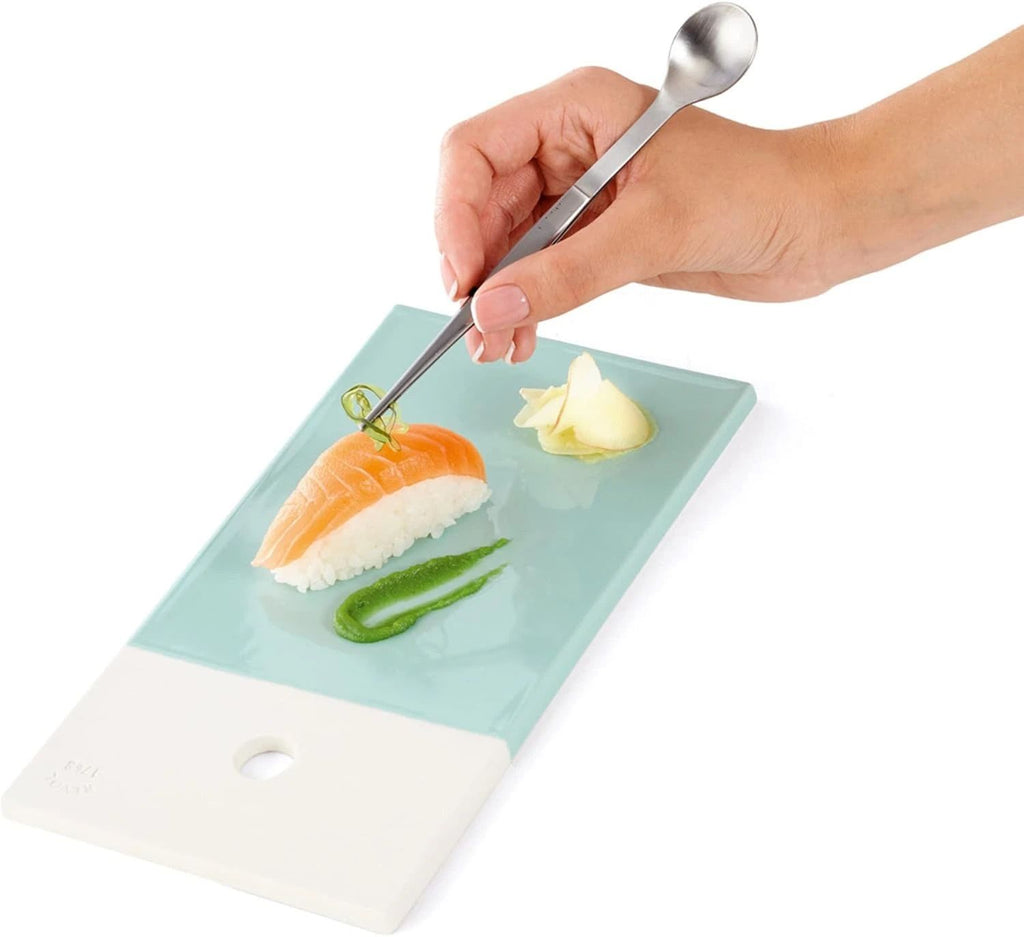triangle Touch Tasting Spoon  Stainless Steel Spoon & Tweezers - Dishwasher Safe 2pcs