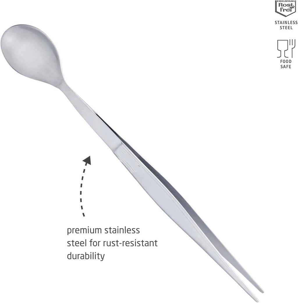 triangle Touch Tasting Spoon  Stainless Steel Spoon & Tweezers - Dishwasher Safe 2pcs