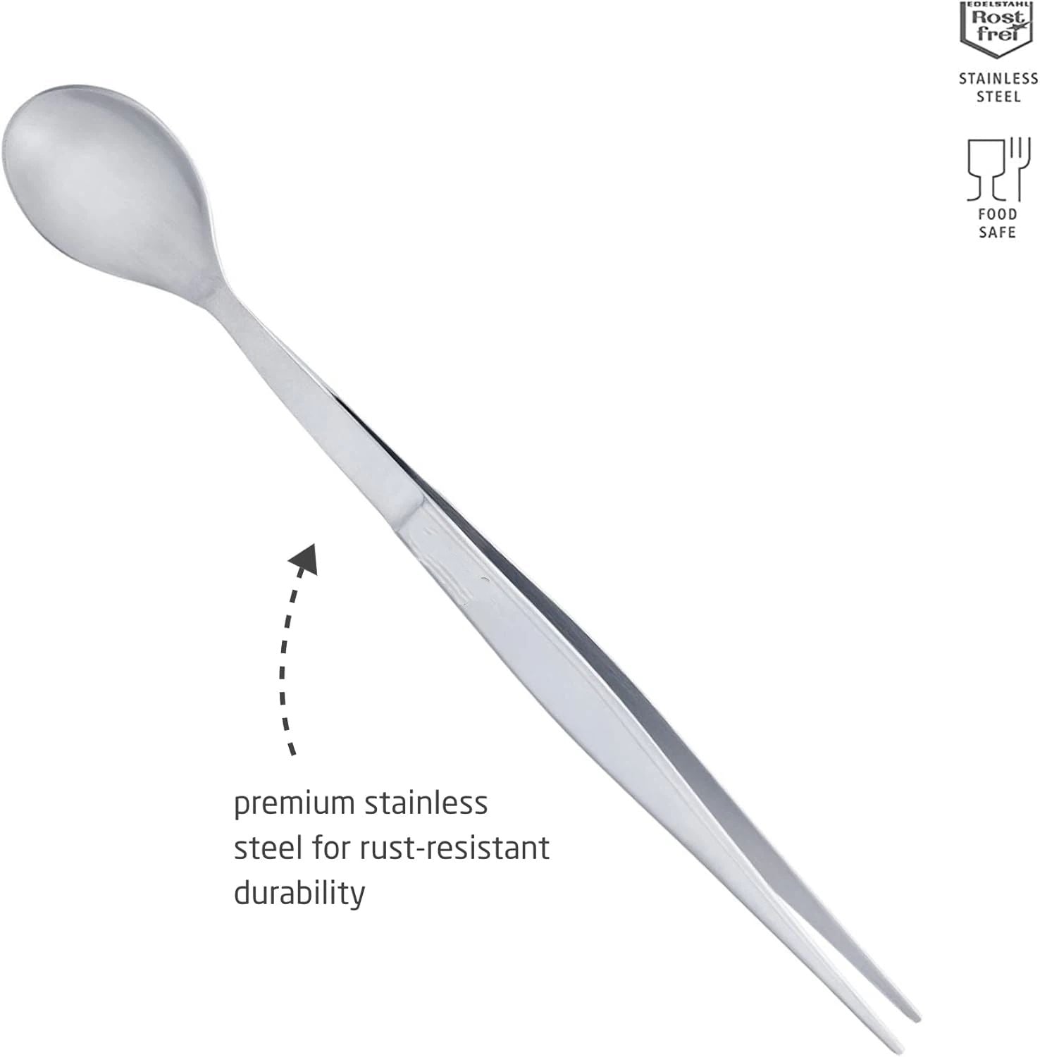 triangle Touch Tasting Spoon  Stainless Steel Spoon & Tweezers - Dishwasher Safe 2pcs