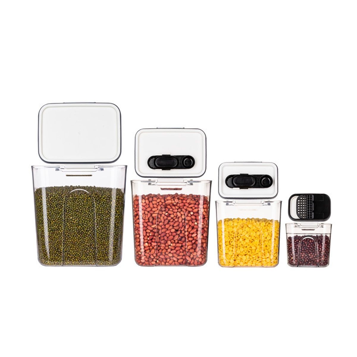 Airtight Kitchen Storage Canister Container Set for Flour, Sugar & More, Keeps Ingredients Fresh, with Accessories (Multicolor, 4- Piece)