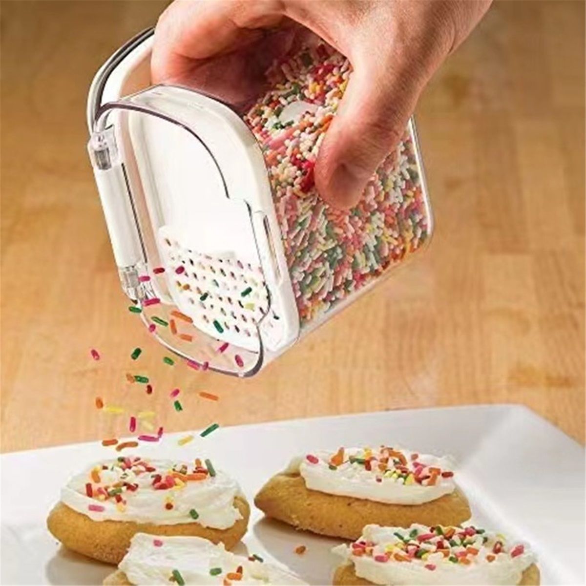 Airtight Kitchen Storage Canister Container Set for Flour, Sugar & More, Keeps Ingredients Fresh, with Accessories (Multicolor, 4- Piece)
