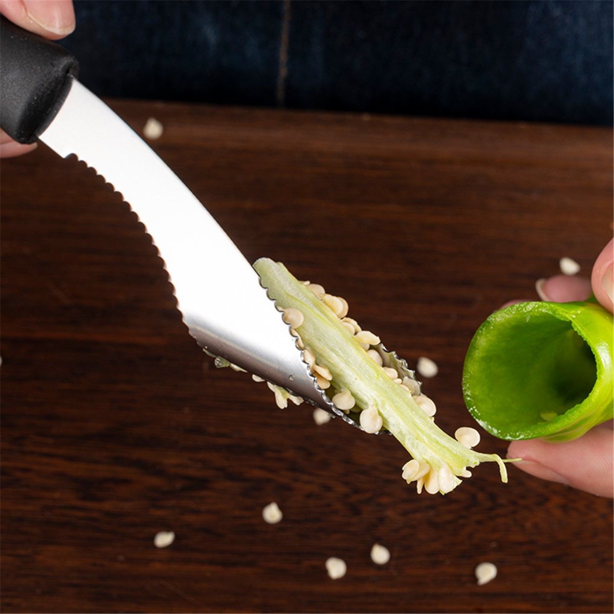 3pcs Corer Tool with Serrated Slice and Rubber Handle Easily Seed Remover or Slice off Vegetables tops for Efficient Cooking and Grilling