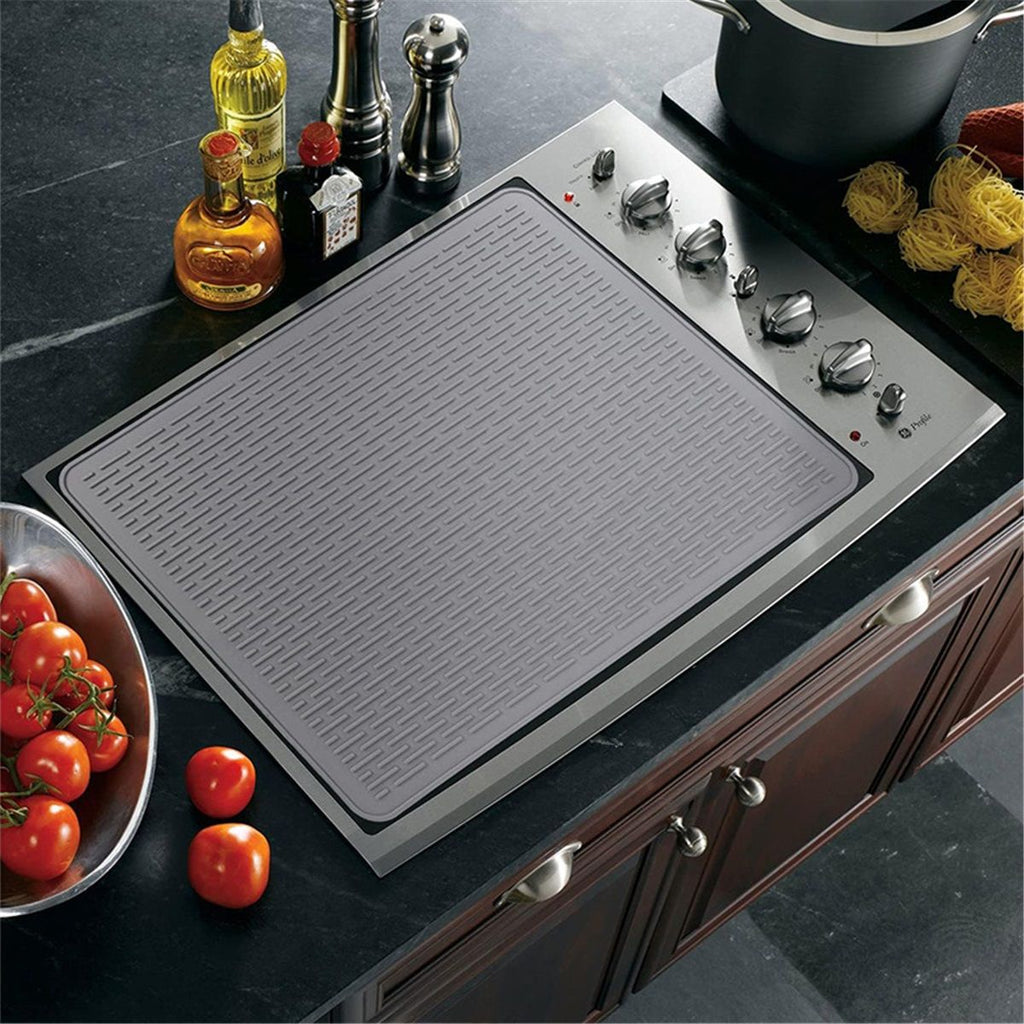 Stove Top Cover for Electric Stove - Silicone Stove Mat for Glass Top, Glass Cooktop Protector, XL Dish Drying Mats For Kitchen,Oven Covers for Electric Stove (Gray,28 x 20)