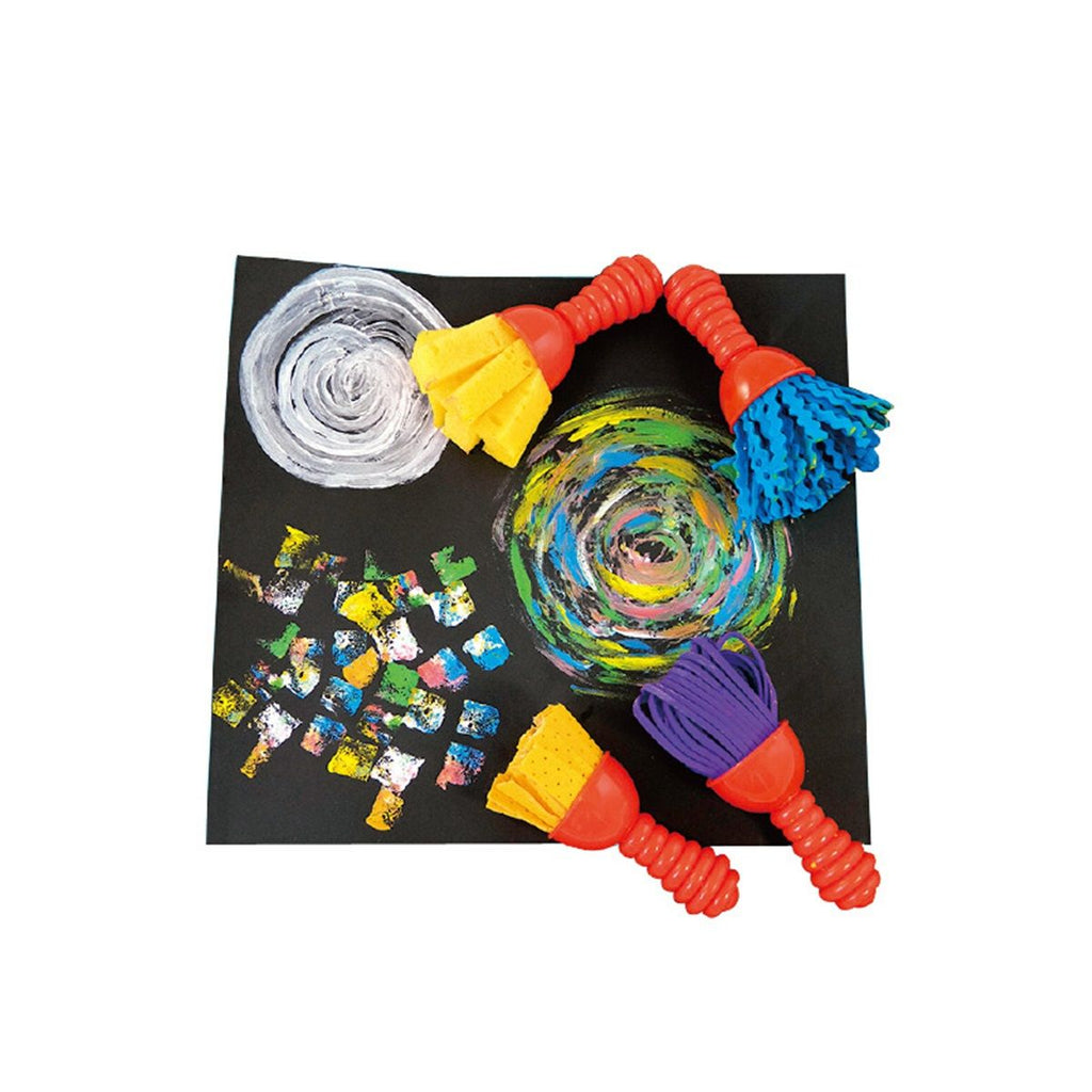 2 Set extured Art Tools - Set of 4 - Jumbo Paint Brushes for Toddlers and Kids  - DIY Patterns and Effects, Plastic, Multicolor