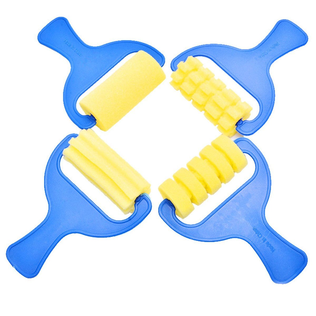 Paint Sponges for Kids,31 pcs of Fun Paint Brushes for Toddlers.Coming with Roller,Flower Pattern Brush, Brush Set, Long Sleeve Waterproof Apron with  Roomy Pockets
