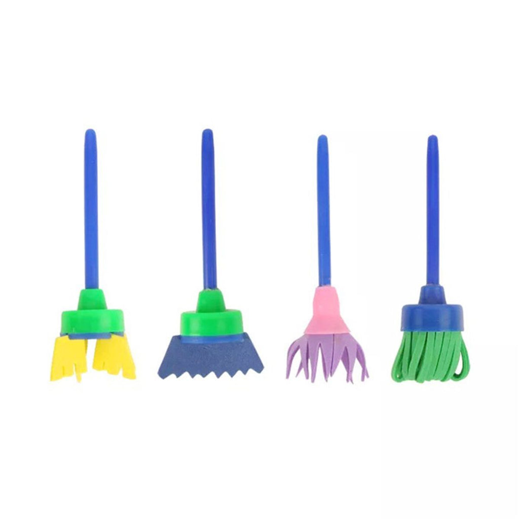 Paint Sponges for Kids,31 pcs of Fun Paint Brushes for Toddlers.Coming with Roller,Flower Pattern Brush, Brush Set, Long Sleeve Waterproof Apron with  Roomy Pockets