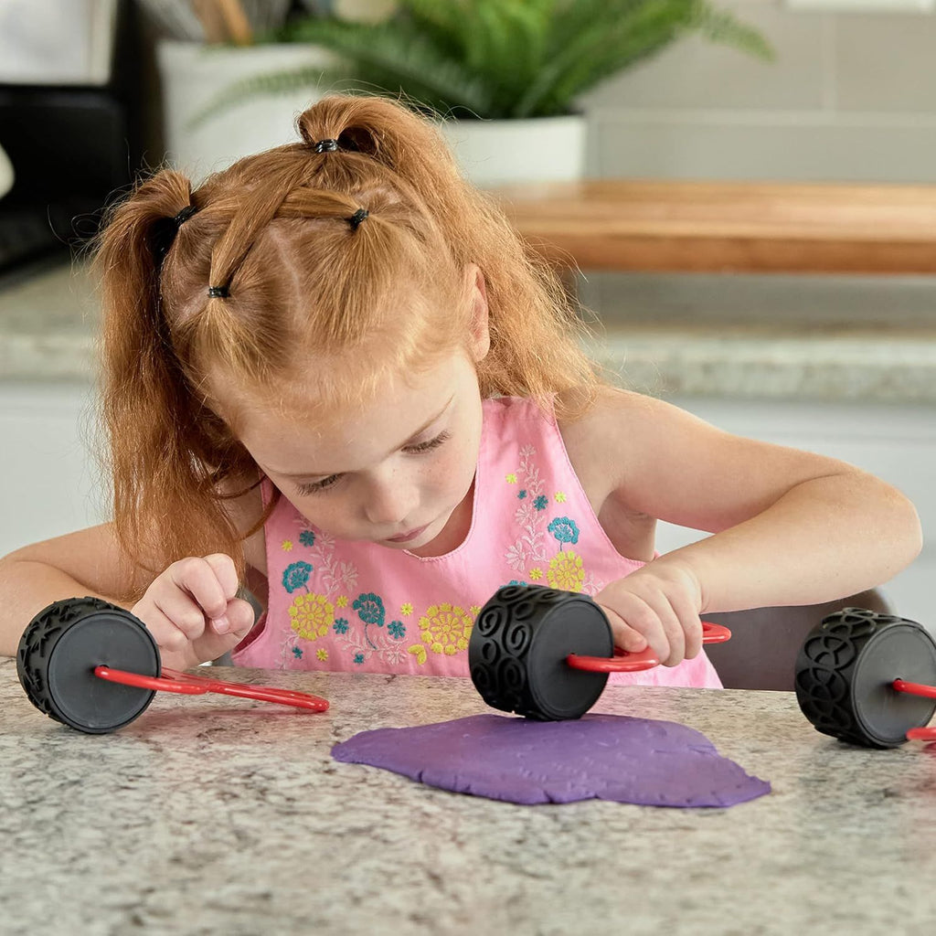 Paint and Dough Explorers - Set 2 - Set of 4 - Sturdy, Chunky Texture Rollers for Kids and DIY - Art Tools for Pottery, Posters and Dough