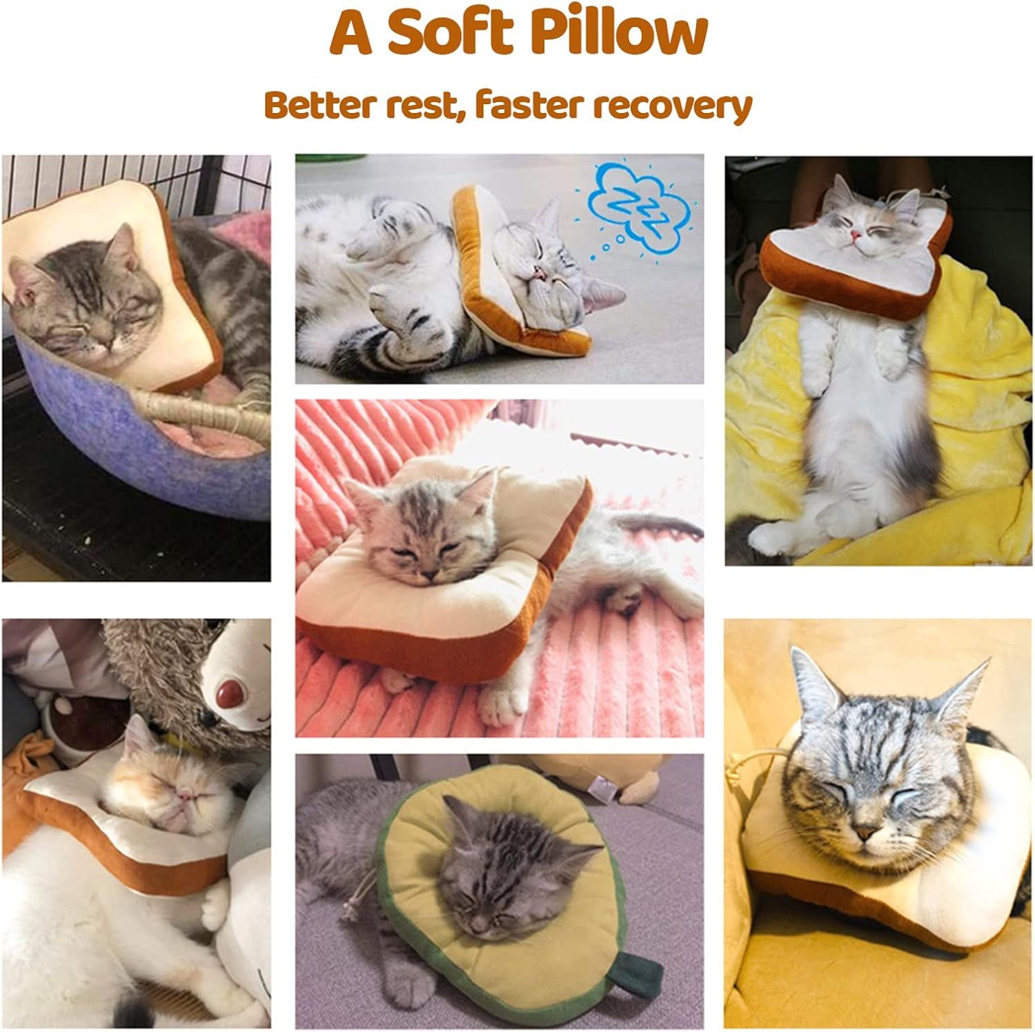Adjustable Cat Cone Collar Soft, Cat Recovery Collar, After Surgery Neck Cone, Elizabethan Collar for Kitten-L