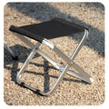 Camping Stool, Portable Folding Stool XXL  Size Camping Stool for  Adults Supports up to 200Kg black
