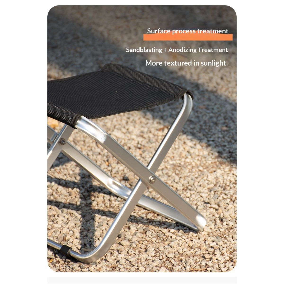 Camping Stool, Portable Folding Stool XXL  Size Camping Stool for  Adults Supports up to 200Kg black