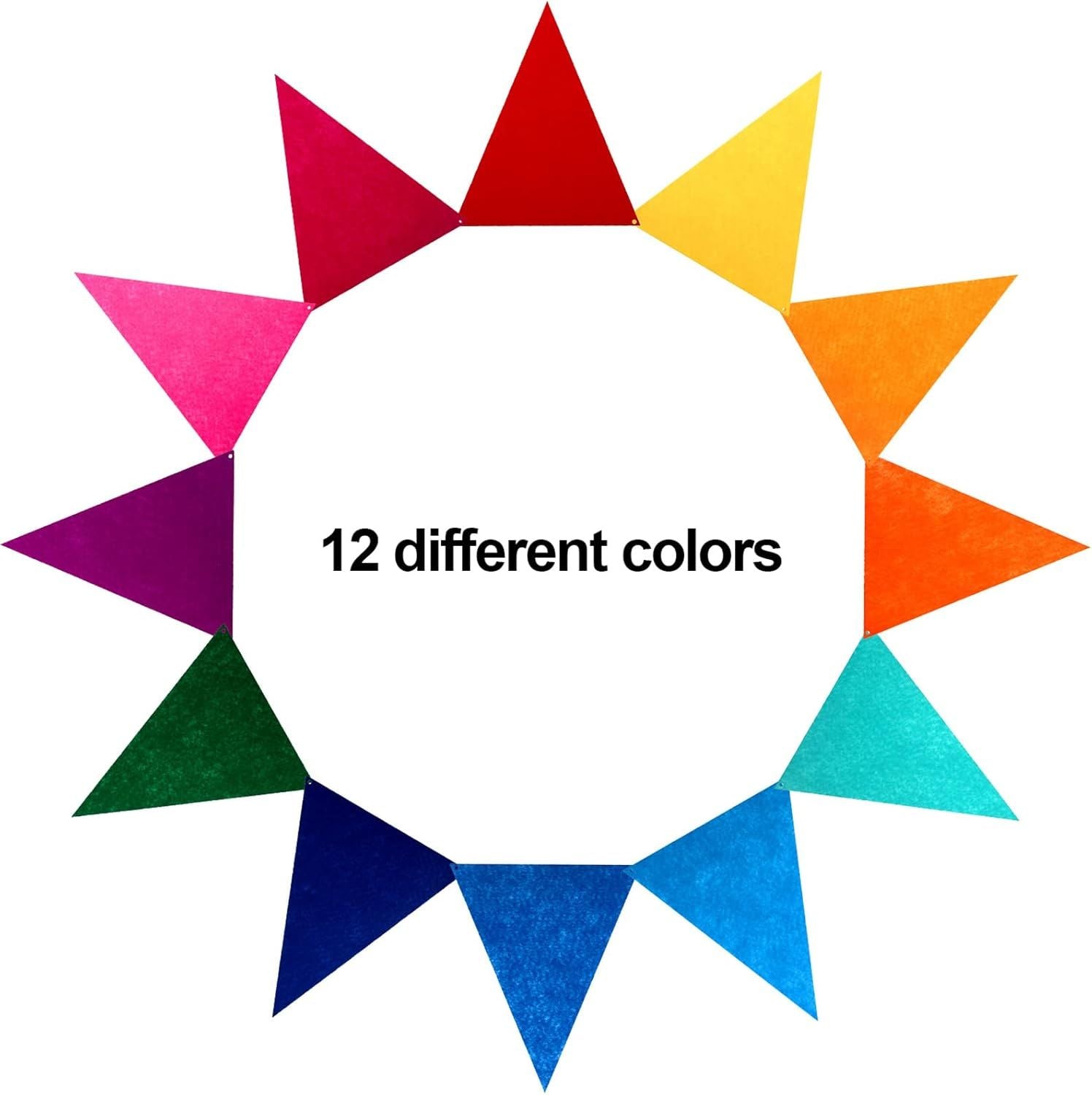 6 Sets Rainbow Pennant Banner Flags Garland Multicolor Bunting String Triangle Flags Bulk DIY Bunting Garland for Carnival Birthday Party Festival Decorations(Rainbow Colors)